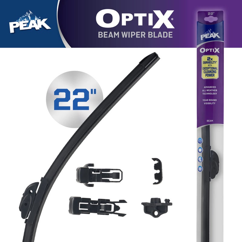 PEAK Optix Beam Wiper Blade, All-Weather Windshield Wiper Blade, Auto Replacement Part, 22", Pack of 1 - Image 1